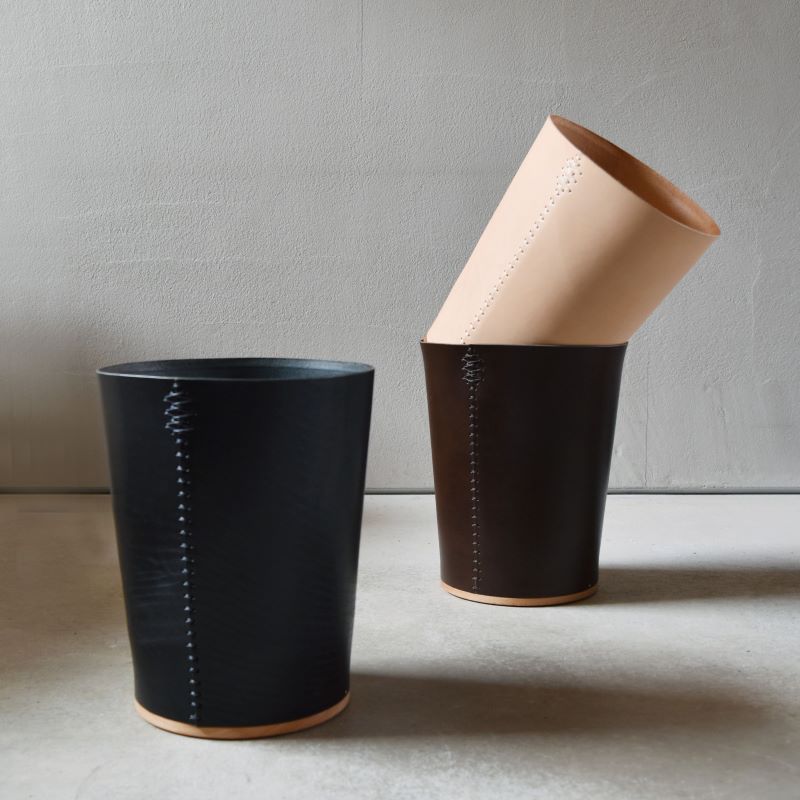 Teha’amana Dust box deco  テハマナ ゴミ箱 ブラック 革 皮 雑貨 おしゃれ レザー 本革 こだわりの逸品 地域特産品 ギフト 自分用 人気 おすすめ ブラック