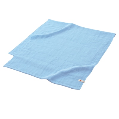 高吸水ガーゼバスタオル(四重織シャリ感ガーゼ)色:ブルー