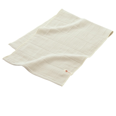 高吸水ガーゼフェイスタオル2枚(四重織シャリ感ガーゼ)色:クリーム