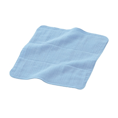 高吸水ガーゼハンカチ5枚(四重織シャリ感ガーゼ)色:ブルー