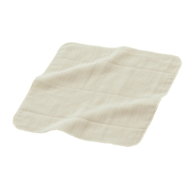 高吸水ガーゼハンカチ5枚(四重織シャリ感ガーゼ)色:クリーム