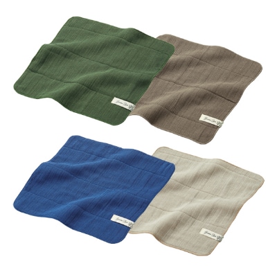 高吸水ガーゼハンカチ8枚セット　四重織シャリ感ガーゼ　和泉木綿(ガーデンスタイル)