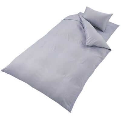 【シングル】カバー掛・敷・枕＆パジャマ(男女兼用Sサイズ)4点セット　色シルバースカイ　抗菌防臭加工