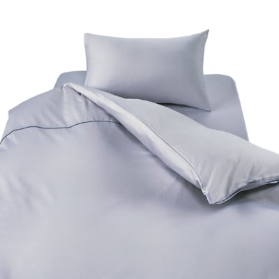 【シングル】カバー掛・シーツ(25cm)・枕＆パジャマ(男女兼用XSサイズ)4点セットシルバースカイ