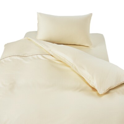 【シングル】カバー掛・シーツ(45cm)・枕＆パジャマ(男女兼用XLサイズ)4点セット　色:サンド