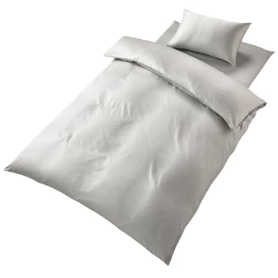 【シングル】プレミアムカバー掛・敷・枕＆パジャマ(男女兼用XLサイズ)4点セット　色:プラチナグレー