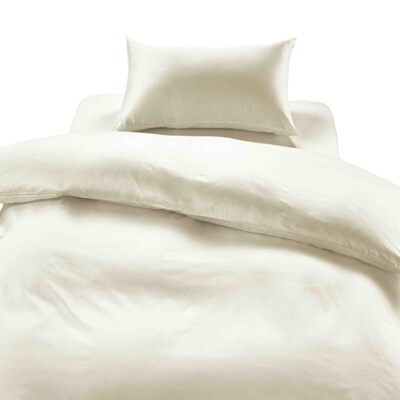 【シングル】プレミアムカバー25cm巾シーツ・掛・枕＆パジャマ(男女兼用Lサイズ)4点セット　色PW