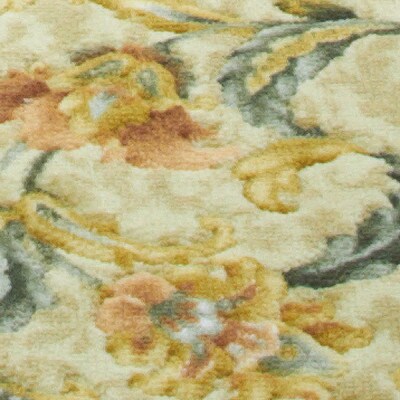 日本製 廊下カーペット 65cm×440cm 【オリエンタル更紗】 滑り止め加工 (グリーン)