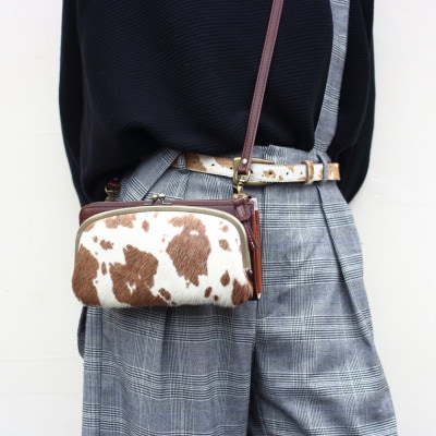 【ハラコ お財布ポシェット 】本革 お財布ショルダー ショルダーバッグ【aw-17nch-H/BR】