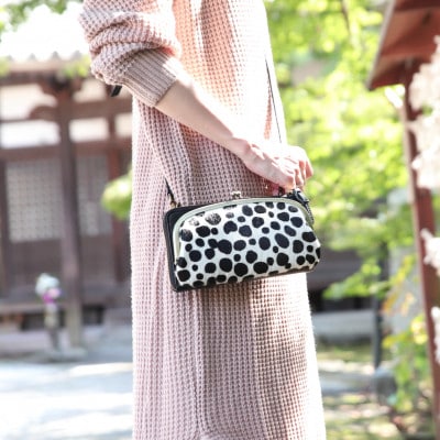 【ハラコ お財布ポシェット 】本革 お財布ショルダー ショルダーバッグ【aw-17nch-DAL】