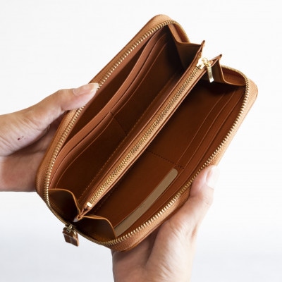 【本革 長財布】スムースレザー ラウンドファスナー ロングウォレット【aw-15hn-CA】