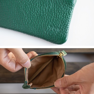 【コインケース】L字ファスナー 財布 本革 レザー 革 ヌメ革 日本製 【apo-12ns-GR】