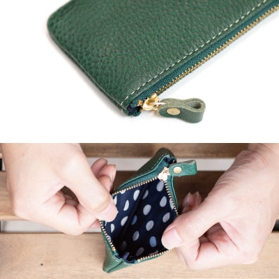 【コインケース】ポーチ 小物入れ 小銭入れ 財布 本革 レザー ヌメ革【apo-10nns-GR】