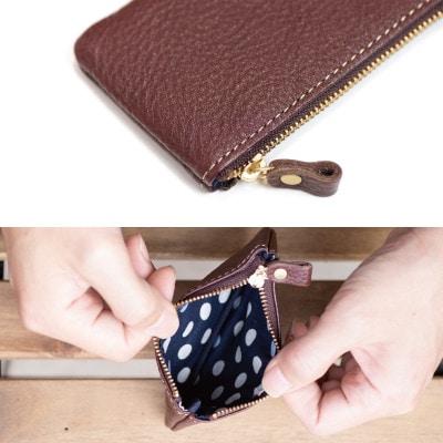 【コインケース】ポーチ 小物入れ 小銭入れ 財布 本革 レザー ヌメ革【apo-10nns-BR】