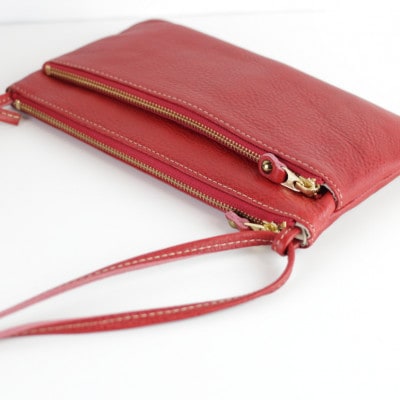 【サコッシュバッグ】ショルダーバッグ 牛革 本革 斜めがけ 薄型【ak-53nns-RD】