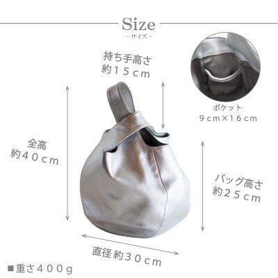 【バルーンバッグM】本革 ソフトシュリンクレザー (グレー) トートバッグ 【as-30cs-GY】