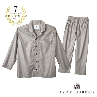 【男女兼用 サイズ M】イズミファブリックス　スヴィンコットンパジャマ　カラー:オパールグレー