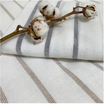 オーガニックコットンタオルシーツ　Sサイズ(145×230cm)ボーダーブラウン　SNS-13-BR