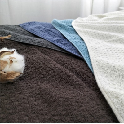 【シングル】オーガニックコットンタオルケット(145×190cm)ブラウン　OH-5774-BR