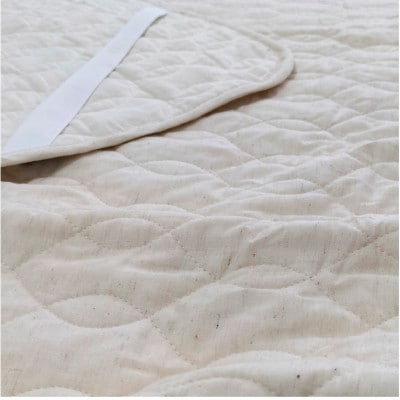 【セミダブル】和泉木綿リネンコットンガーゼ敷パッド 120×205cm アイボリー　PK1507SD