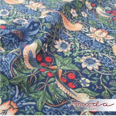 【クッションカバー45×45cm】ベストオブモリス いちご泥棒ネイビー MR-4545I-NB