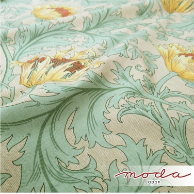 【クッションカバー45×45cm】ベストオブモリス アネモネ グリーン MR-4545-A