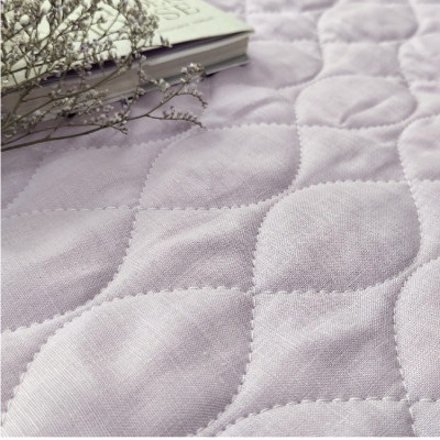 【Mサイズ 43×63cm】艶やかリネン100%枕パッド1枚 ラベンダー LIN-4363-RA