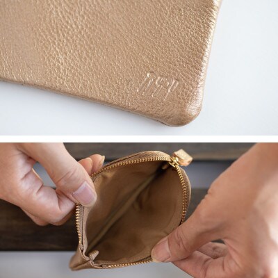 【コインケース】L字ファスナー 財布 本革 レザー 革 ヌメ革 日本製 【apo-12ns-GL】