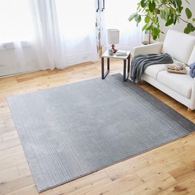 【190×190cm】ペットと一緒に 過ごせる ラグ   (マールII) カラー:ダークグレー