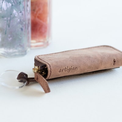 【キーケース】プルアップレザー 本革 4連タイプ パステルカラー 銀磨り【apo-16cpu-BR】