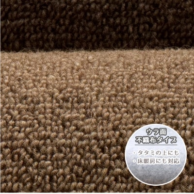 【江戸間6畳】ふんわりウール100%カーペット ベージュ(W-3000 江戸間6畳BE)