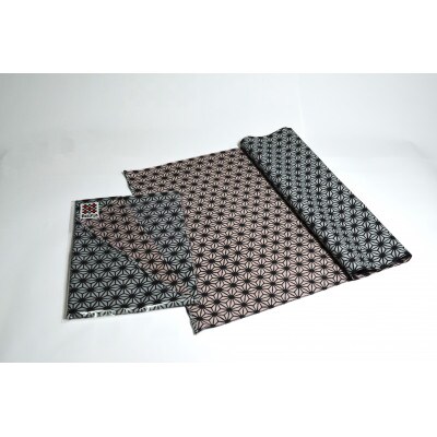 和泉木綿手ぬぐい(麻の葉模様:黒 )