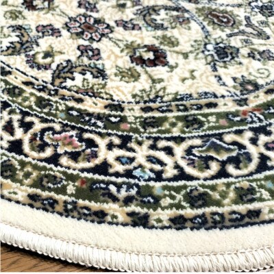 【楕円60×90cm】 洗える国産モケット織り玄関マット アイボリー(ポーロ円60×90IV)