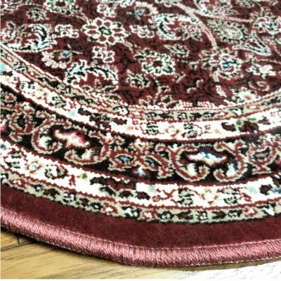 【楕円60×90cm】 洗える国産モケット織り玄関マット ローズ(ポーロ円60×90RO)