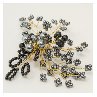 「艶黒」つやぐろ　パールコサージュ(グレー)AN138