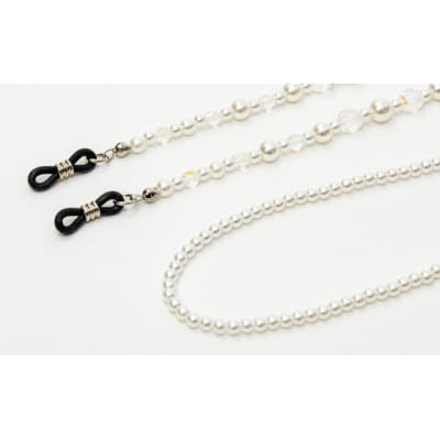 メガネ留めと帽子留め(パールとカットガラス)AN062