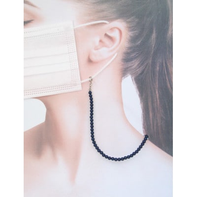 《いずみパール》 マスクホルダーネックレス＆ メガネ留め　(マットネイビー)【AN119】