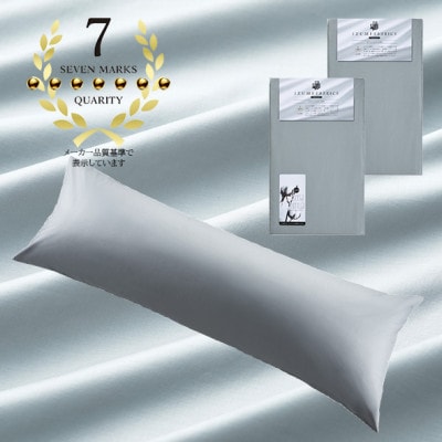 (50×150cm)ポーランド産マザーグースダウンピロー (羽毛枕)＆ピローケース:フォグブルー