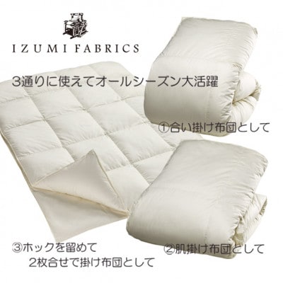 【シングルサイズ】2枚合せ羽毛布団　ポーランド産マザーグース95%　CILブラックラベル