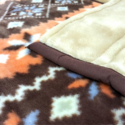 【シングルサイズ】暖かムートン調2枚合わせ毛布 ベージュ1枚 M-0727-BE