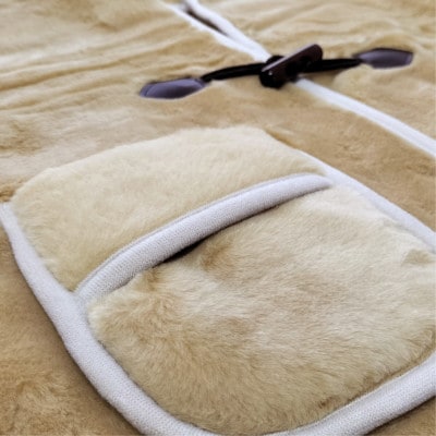 昔ながらのあったか国産毛布ポンチョ (75×60cm)ベージュ  MOB-350