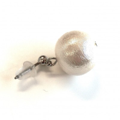 コットンパールピアス(12mm・アイボリー)