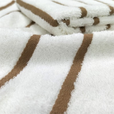 【バスタオル2枚組】オーガニックコットンバスタオル(60×120cm) しまふわブラウン