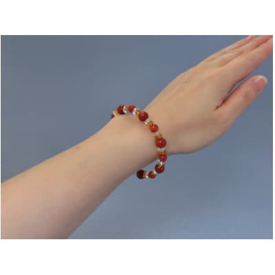 珊瑚と水晶のブレスレット【配送不可地域：沖縄県】