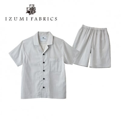 【男女兼用　サイズ:XL】半袖×半ズボン　プレミアムガーゼパジャマ　(カラー:プラチナグレー)