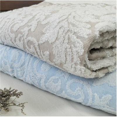 贅沢ジャガード織りタオルケット　シングルサイズ(140×190cm)ベージュ SNT-10T-BE