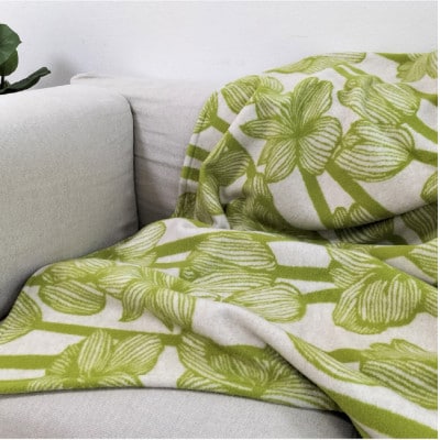 【2枚組】洗える!やわらかラムウール混 北欧調ブランケット ハーフサイズ(90×140cm)