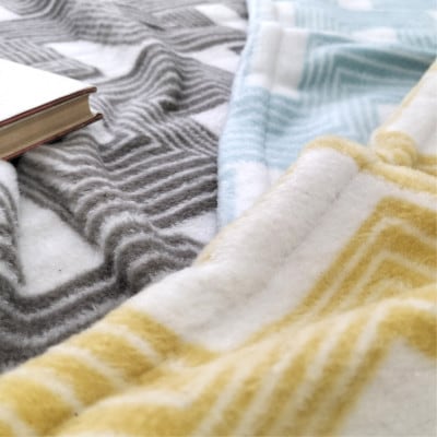 【シングルサイズ】洗えるタスマニアラムウール混毛布 140×200cm ブラウン OTW-S