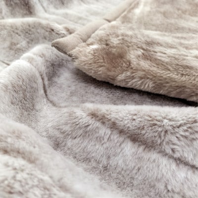 【シングル】吸湿発熱リッチファー2枚合わせ毛布 ベージュ1枚 JY-2401-BE