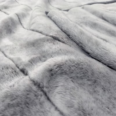 【シングル】吸湿発熱リッチファー2枚合わせ毛布 グレー1枚 JY-2401-GY